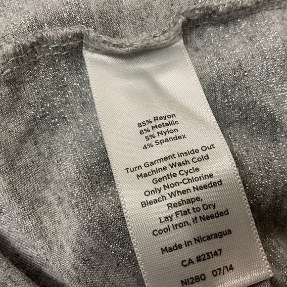 Talbots Woman's Gray Metallic Striped Top Long Sleeve Size 3XP Rayon Blend - Picture 5 of 9